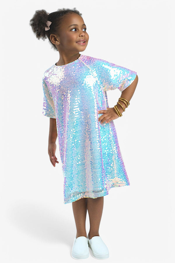 childrens sequin dress Lola + The Boys Midnight Shimmer Mini Dress, 8