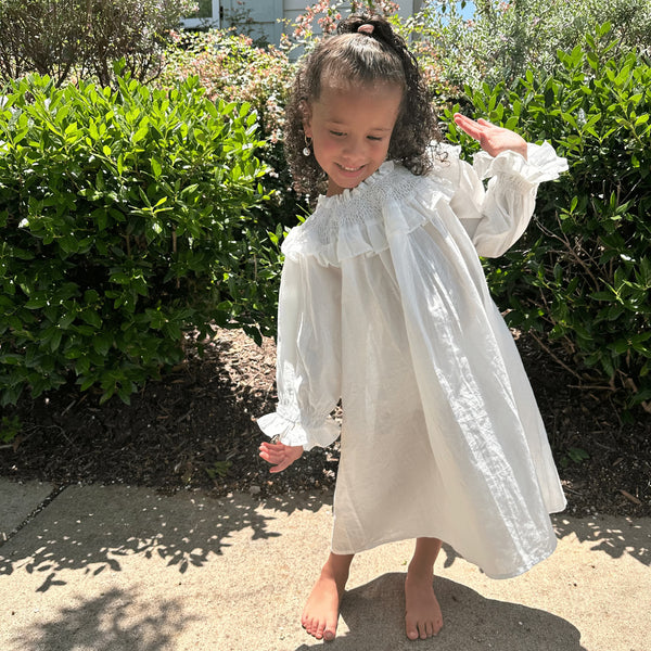 Cotton Nightgown Toddler Girl Night Dress White Cotton Nightgown