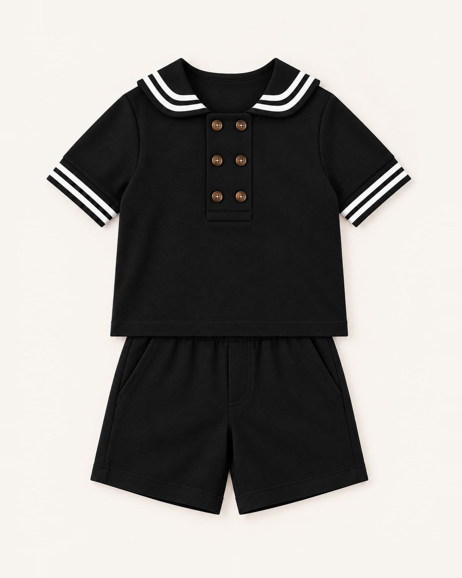 Mi Regalia Sets Langston Sailor Short Set Black Langston Sailor Short Set Black | Mi Regalia