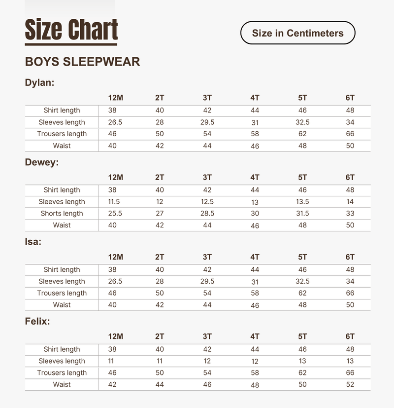 Size chart