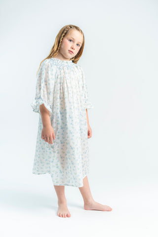 Lily Blue nightgown white floral