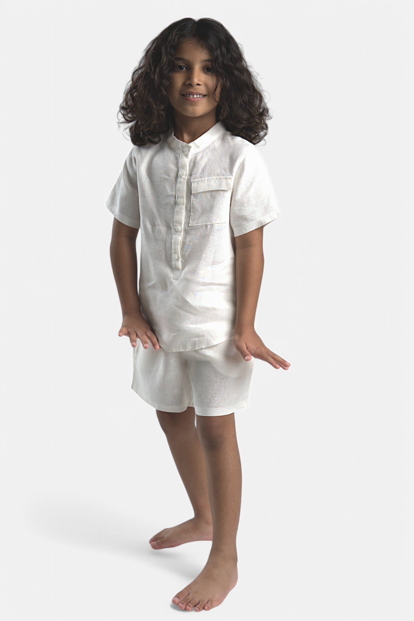 Dewey Ultra-soft Linen Pajama Set Cream