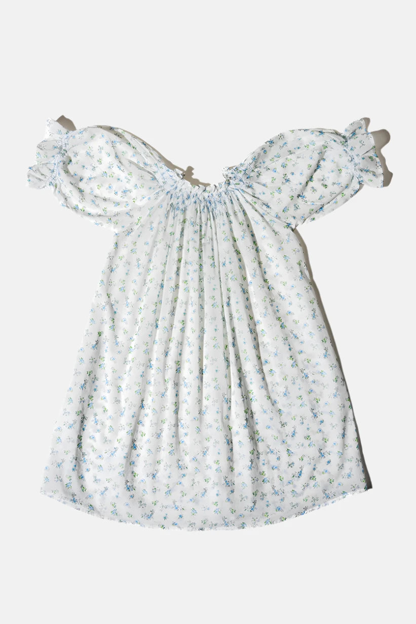 Lily Blue nightgown white floral