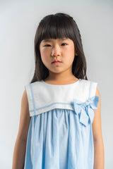 Juliet dress blue bib & bow