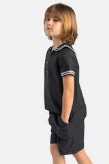 Langston shirt and shorts set Black