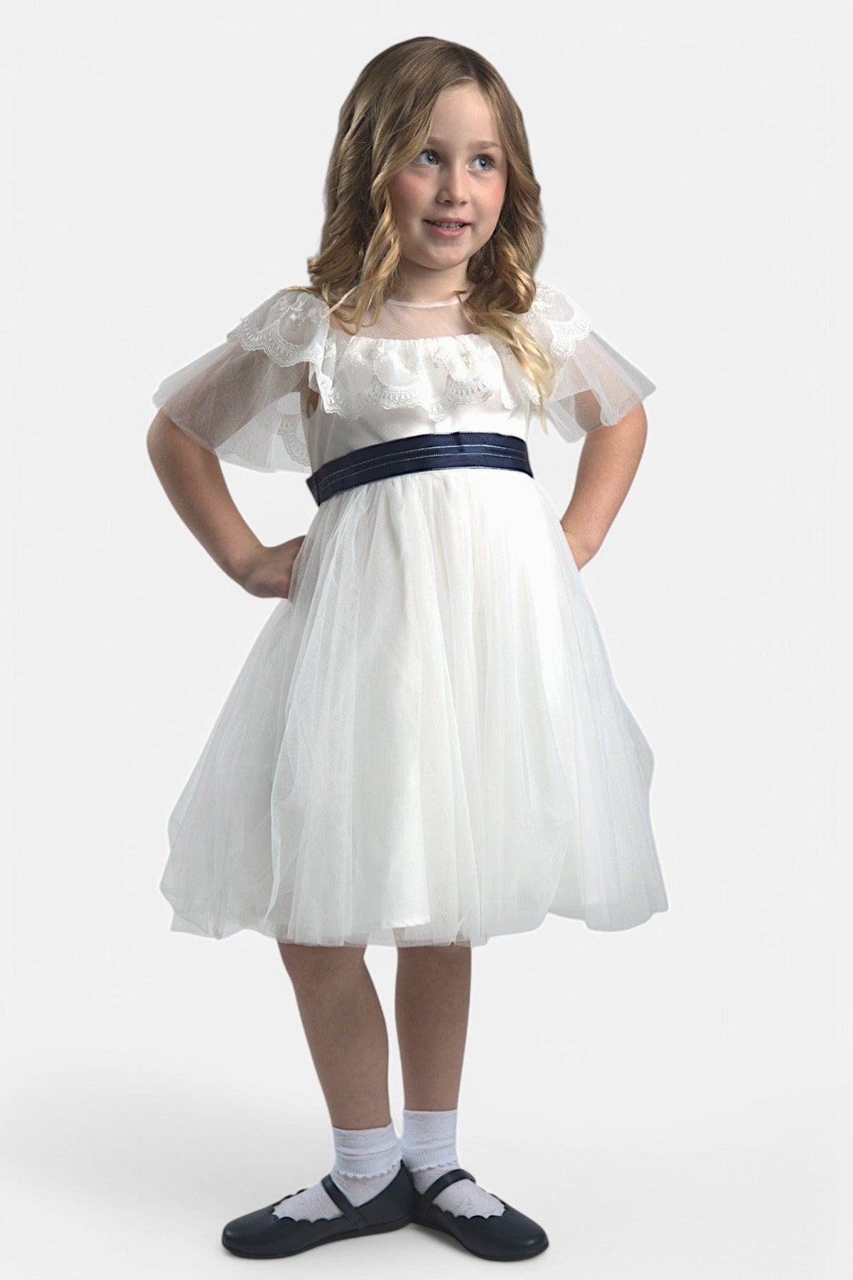 Mi Regalia Dresses Alice White Tulle &amp; Lace Dress Alice White Tulle Kids Dress for Elegant Occasions | Mi Regalia