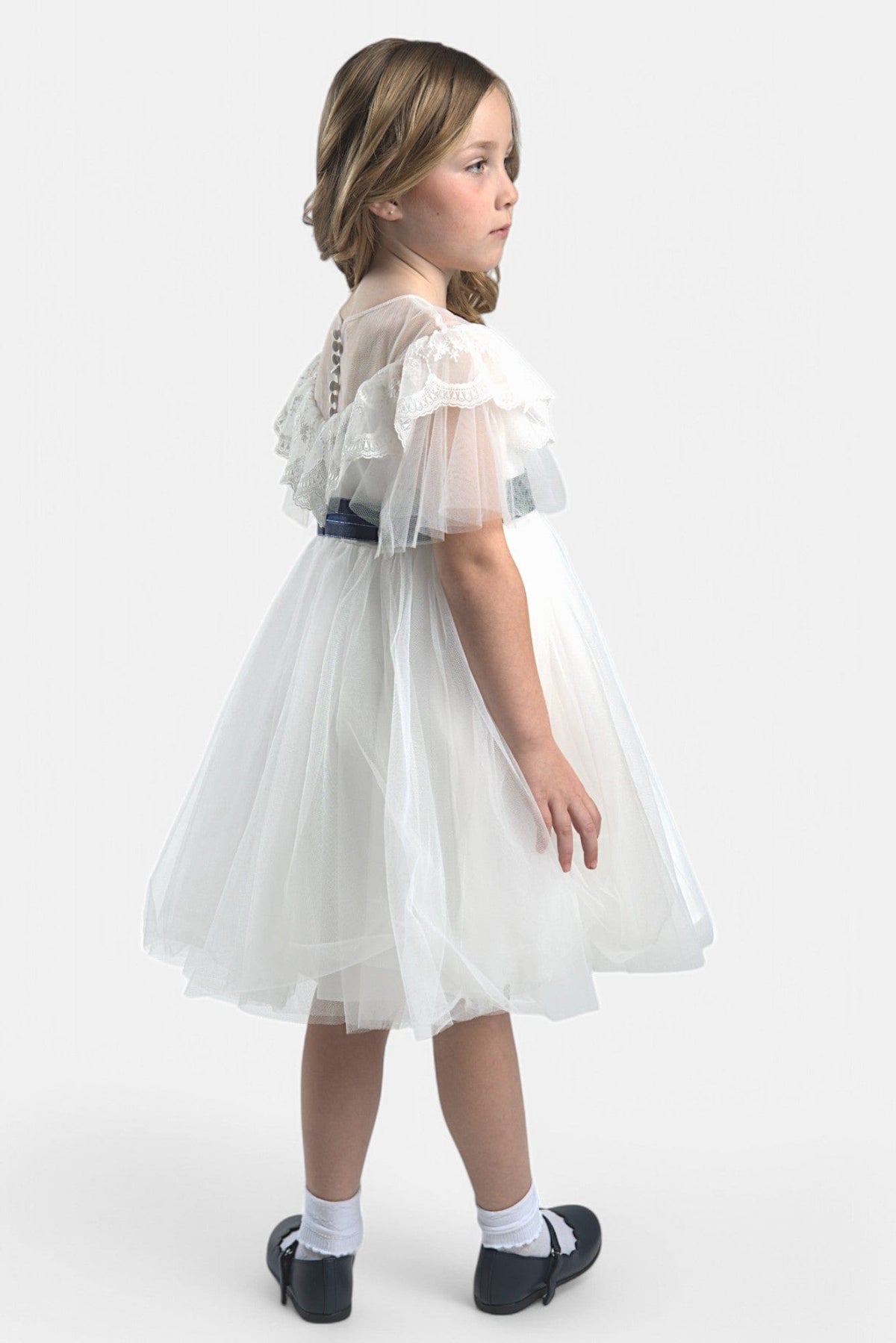 Mi Regalia Dresses Alice White Tulle &amp; Lace Dress Alice White Tulle Kids Dress for Elegant Occasions | Mi Regalia