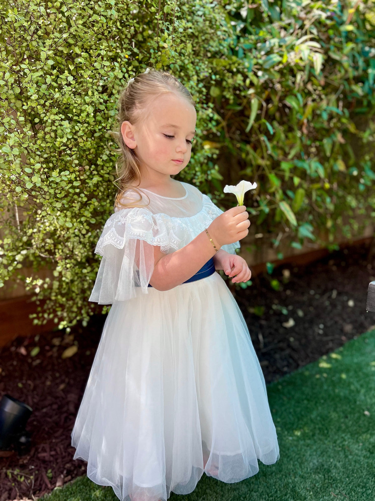 Mi Regalia Dresses Alice White Tulle &amp; Lace Dress Alice White Tulle Kids Dress for Elegant Occasions | Mi Regalia