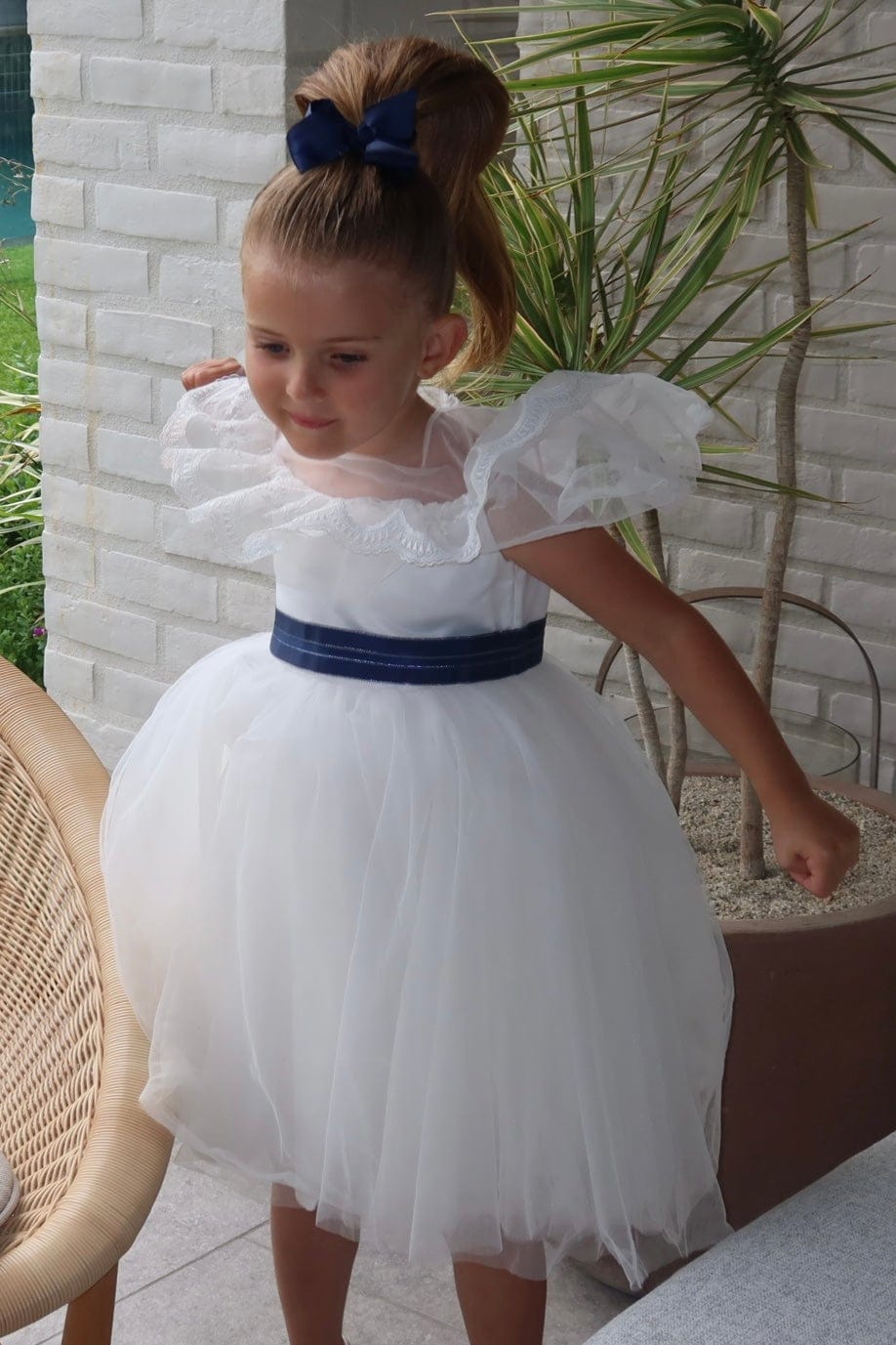 Alice White Tulle Kids Dress for Elegant Occasions | Mi Regalia 12M / White Alice White Tulle Kids Dress for Elegant Occasions | Mi Regalia 12M / White