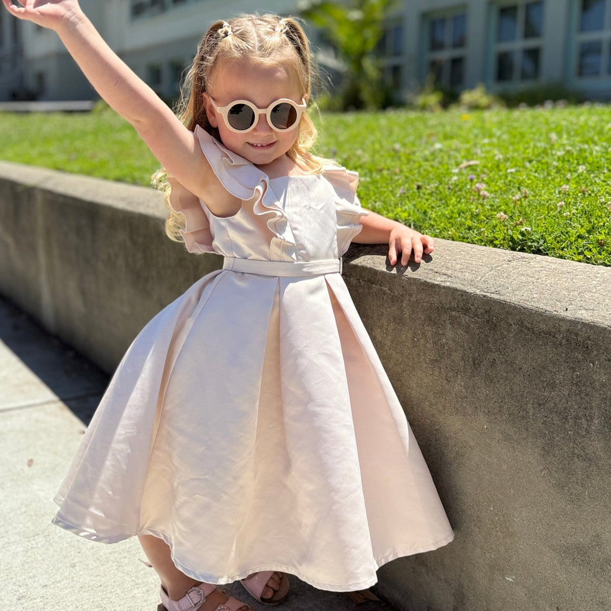 Mi Regalia Dresses Bella Stone Sleeveless Dress Bella Dress Stone: Chic &amp; Comfy Kids Dress | MI REGALIA
