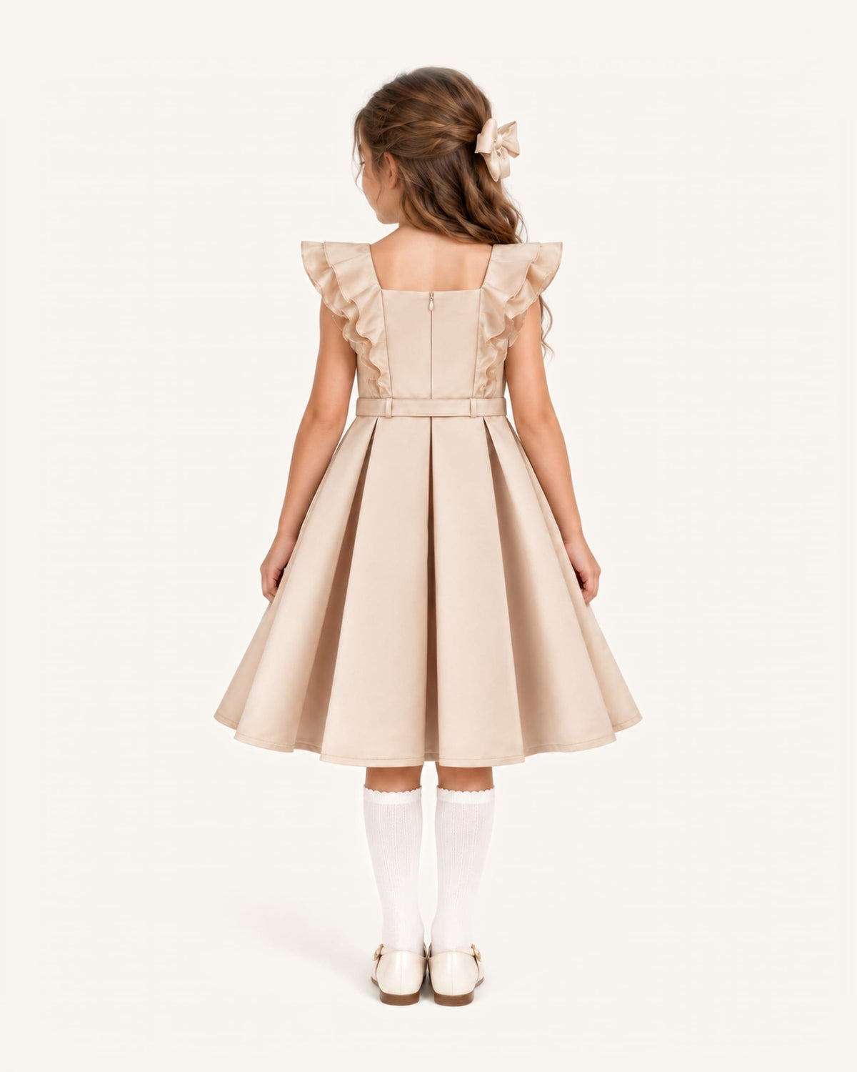 Mi Regalia Dresses Bella Stone Sleeveless Dress for Girls Neutral Sleeveless Dress for Girls | Mi Regalia