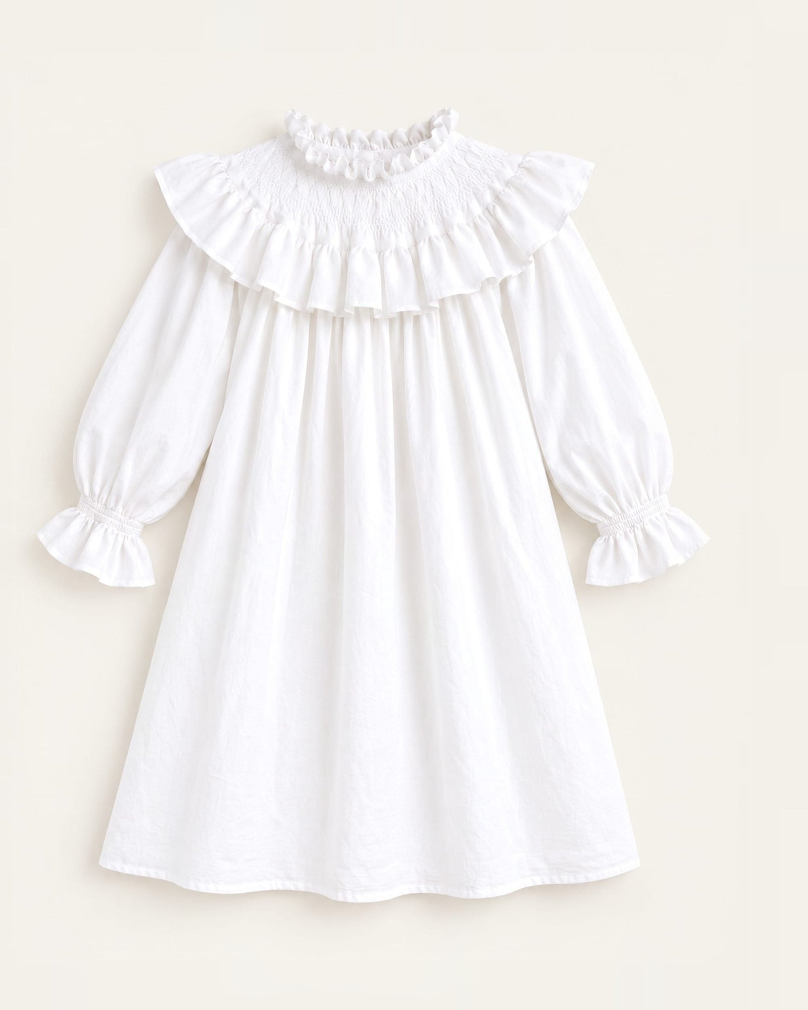 Mi Regalia Dresses Betty White Cotton Dress Betty White Ruffle Collar Dress for Girls | At-Home Elegance