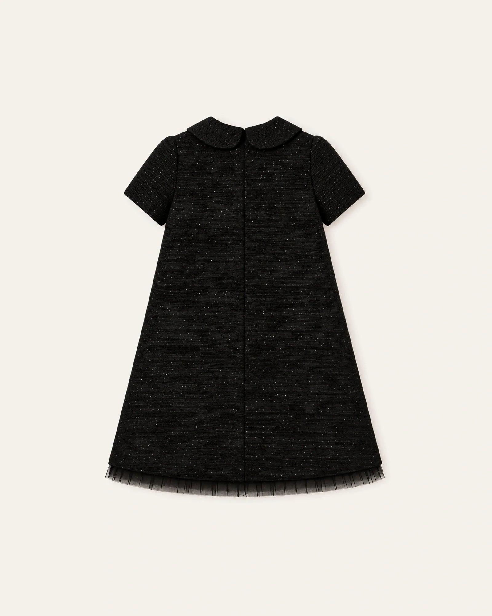 Mi Regalia Dresses Colette Black Knit A-Line Dress with Peter Pan Collar Colette Black Peter Pan Collar Dress for Girls | Holiday