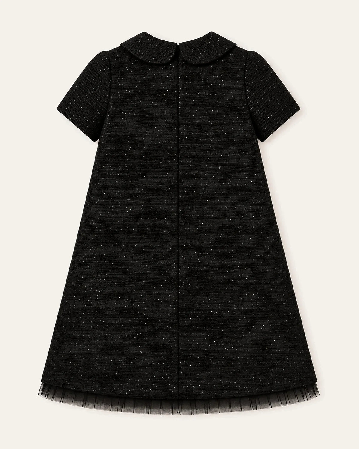 Mi Regalia Dresses Colette Black Knit A-Line Dress with Peter Pan Collar Colette Black Peter Pan Collar Dress for Girls | Holiday