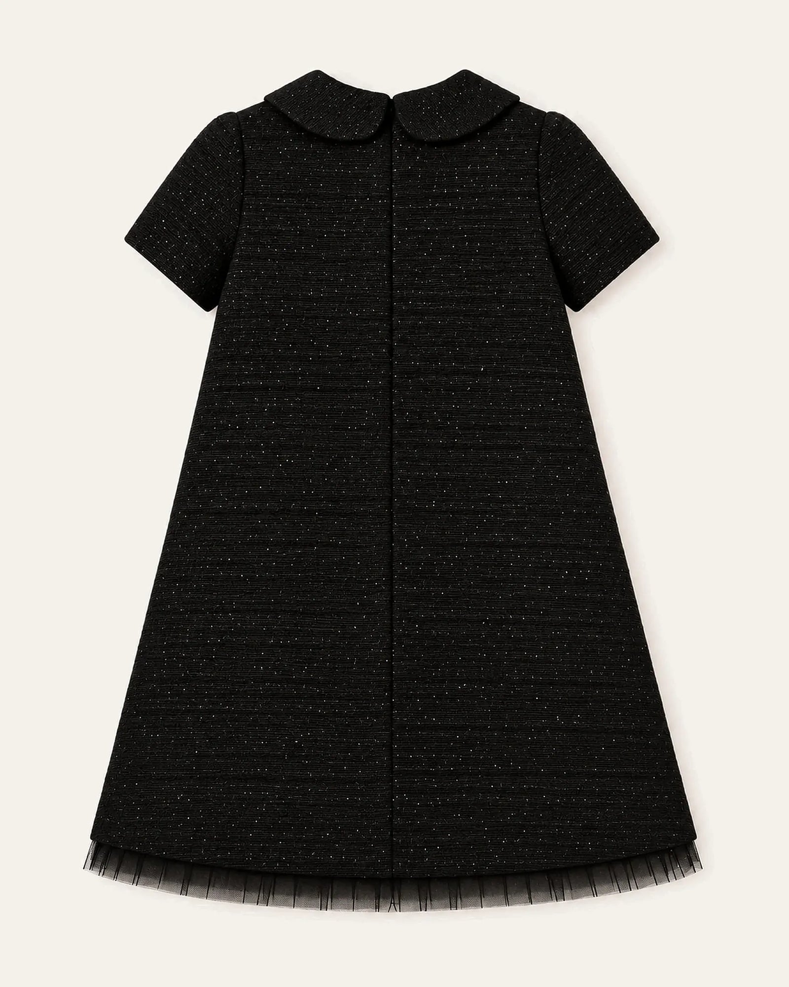 Mi Regalia Dresses Colette Black Knit A-Line Dress with Peter Pan Collar Colette Black Peter Pan Collar Dress for Girls | Holiday