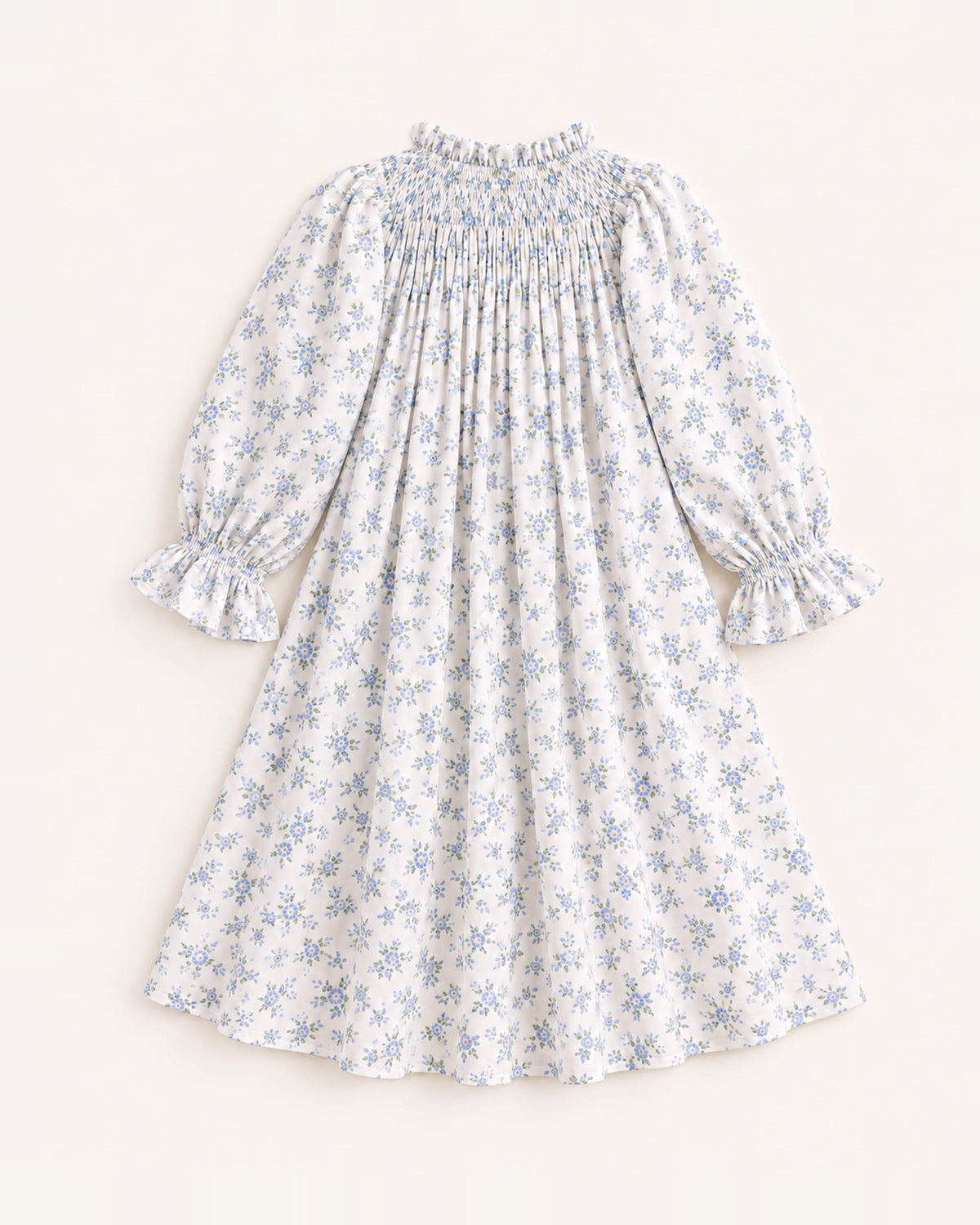 Mi Regalia Dresses Lily Blue Dress with White Floral Print Blue Floral Dress for Girls | Summer & Travel
