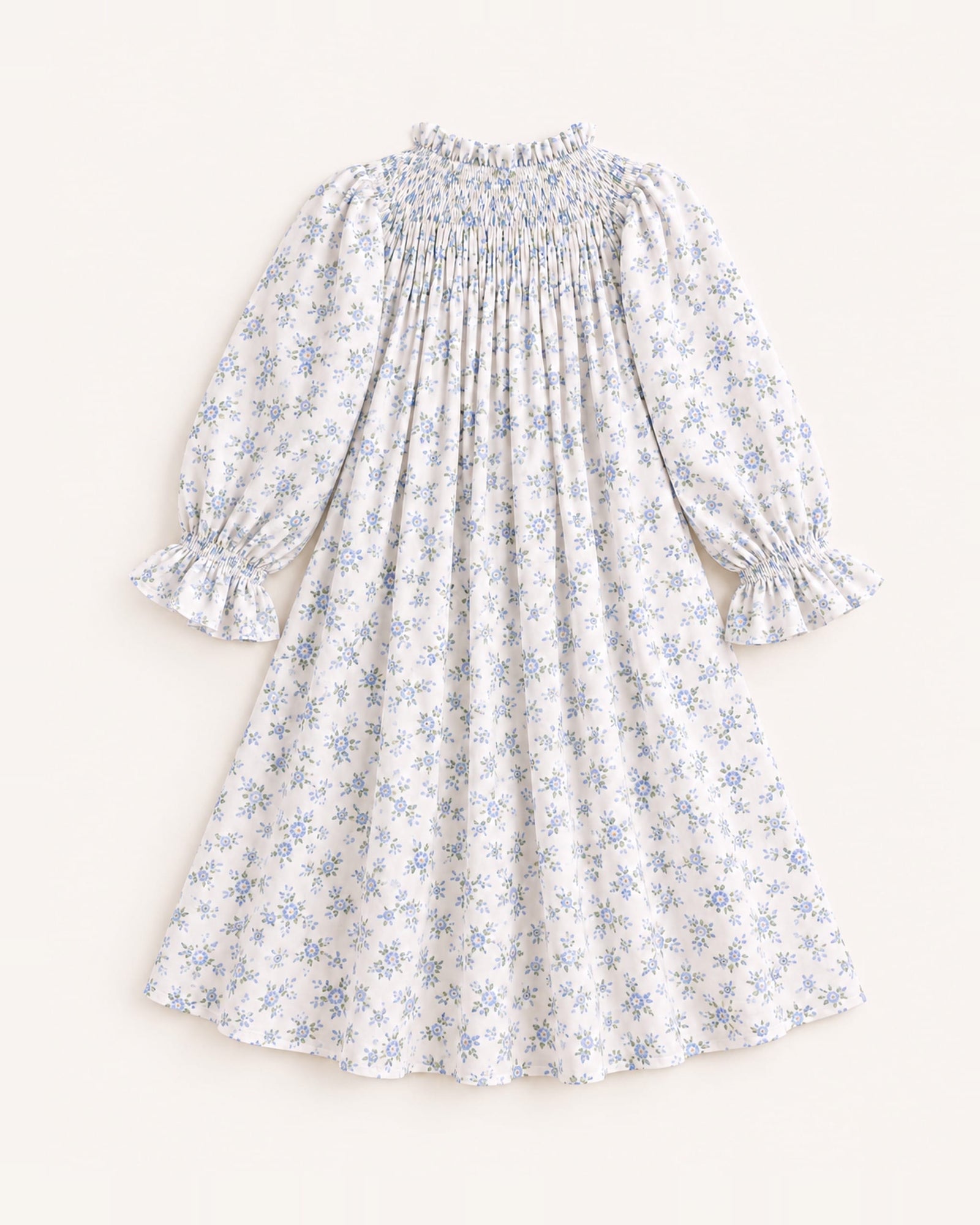 Mi Regalia Dresses Lily Blue Dress with White Floral Print Blue Floral Dress for Girls | Summer & Travel