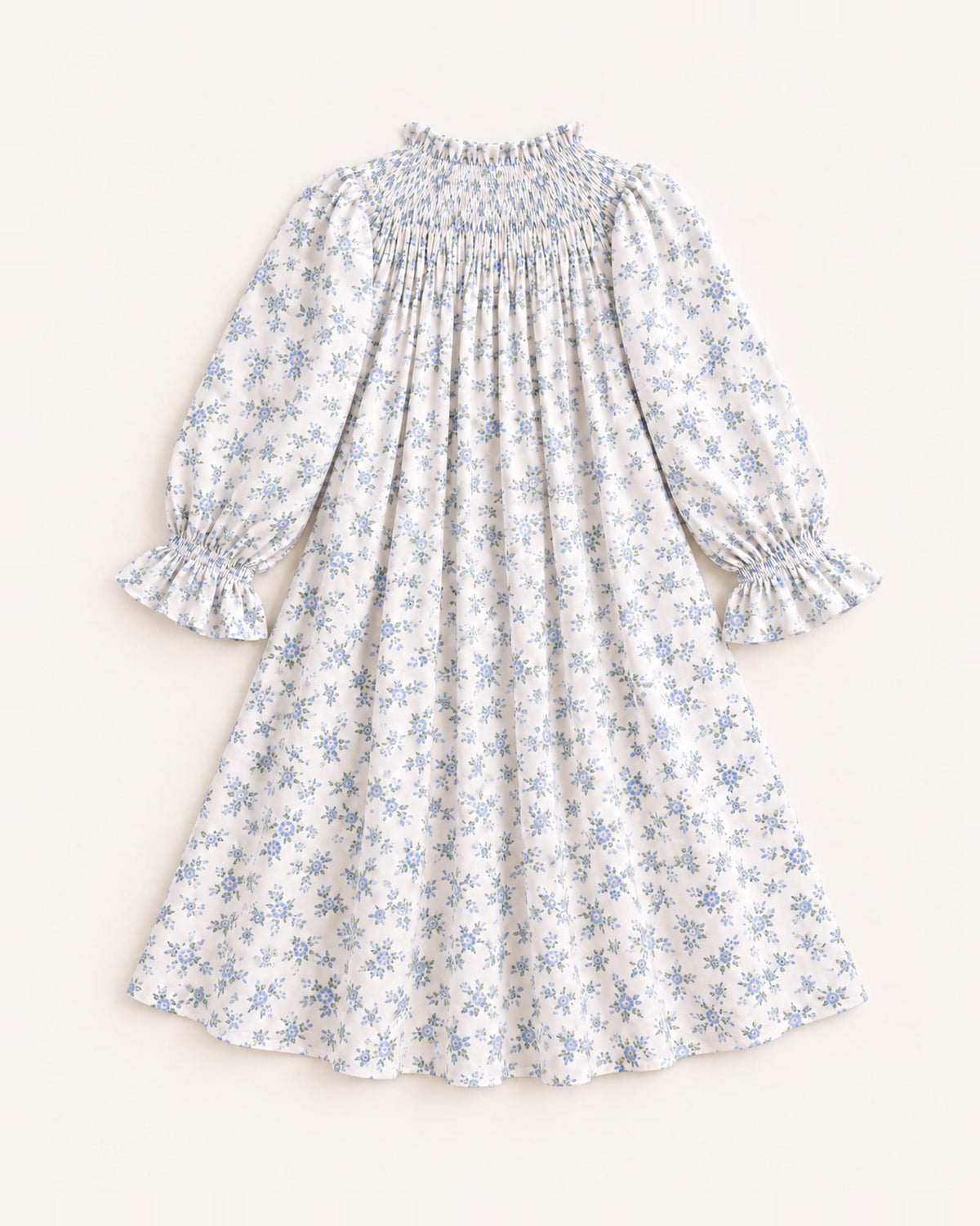 Mi Regalia Dresses Lily Blue Dress with White Floral Print Blue Floral Dress for Girls | Summer & Travel