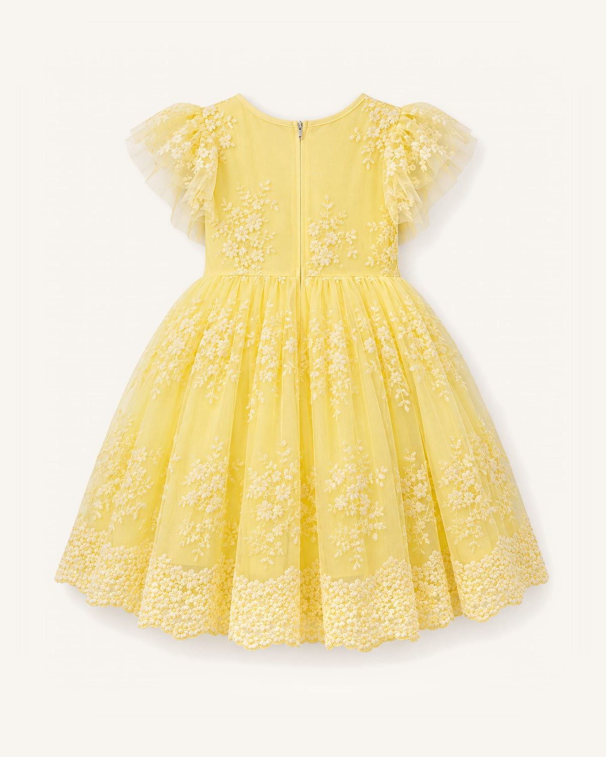 Mi Regalia Dresses Tess Yellow Lace Tea Dress for Girls Yellow Lace Dress for Girls | Easter & Tea Party