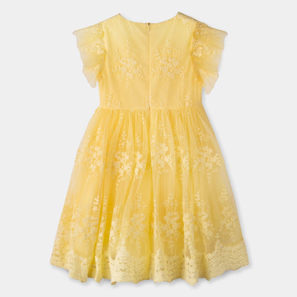 Mi Regalia Dresses Tess Yellow Lace Tea Dress Tess Girls Dress Yellow: Bright & Cheerful Kids Dress | MI REGALIA
