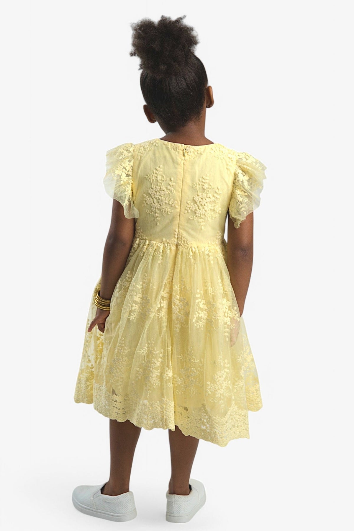 Mi Regalia Dresses Tess Yellow Lace Tea Dress Tess Girls Dress Yellow: Bright &amp; Cheerful Kids Dress | MI REGALIA