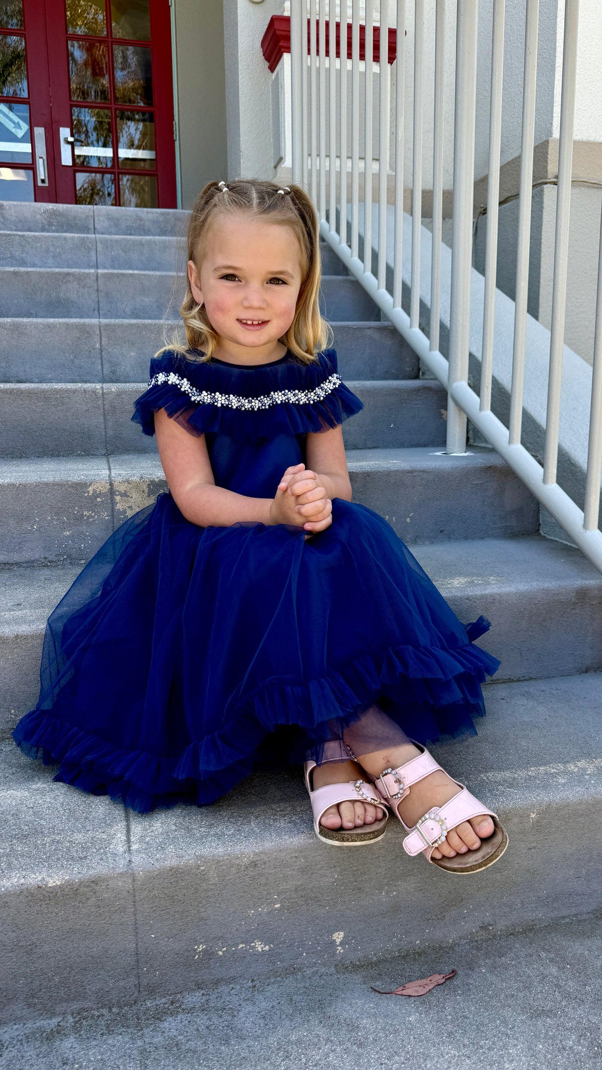 Mi Regalia Dresses Viola Blue Tulle Dress Viola Girls Dress Blue Tulle for Special Occasions Mi Regalia Kidswear