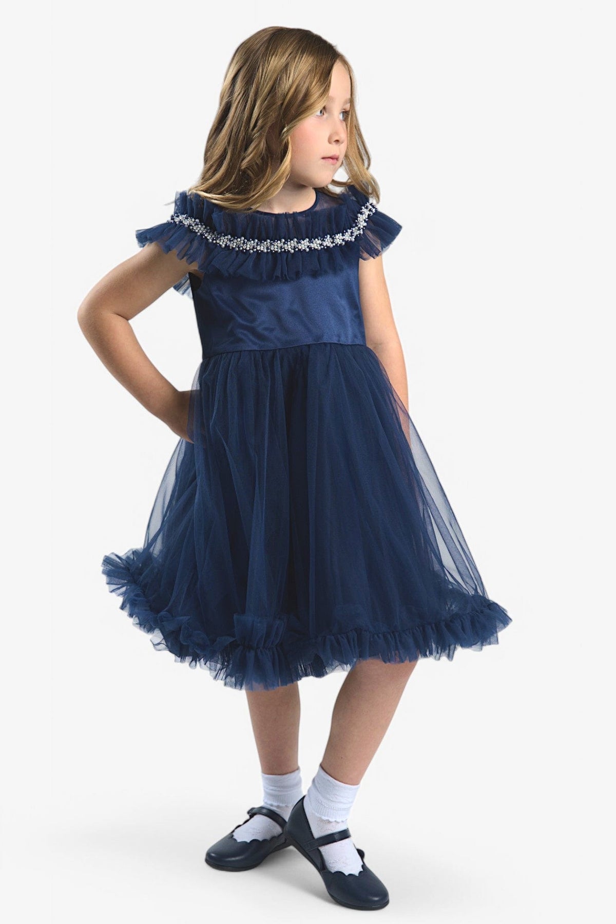 Mi Regalia Dresses Viola Blue Tulle Dress Viola Girls Dress Blue Tulle for Special Occasions Mi Regalia Kidswear