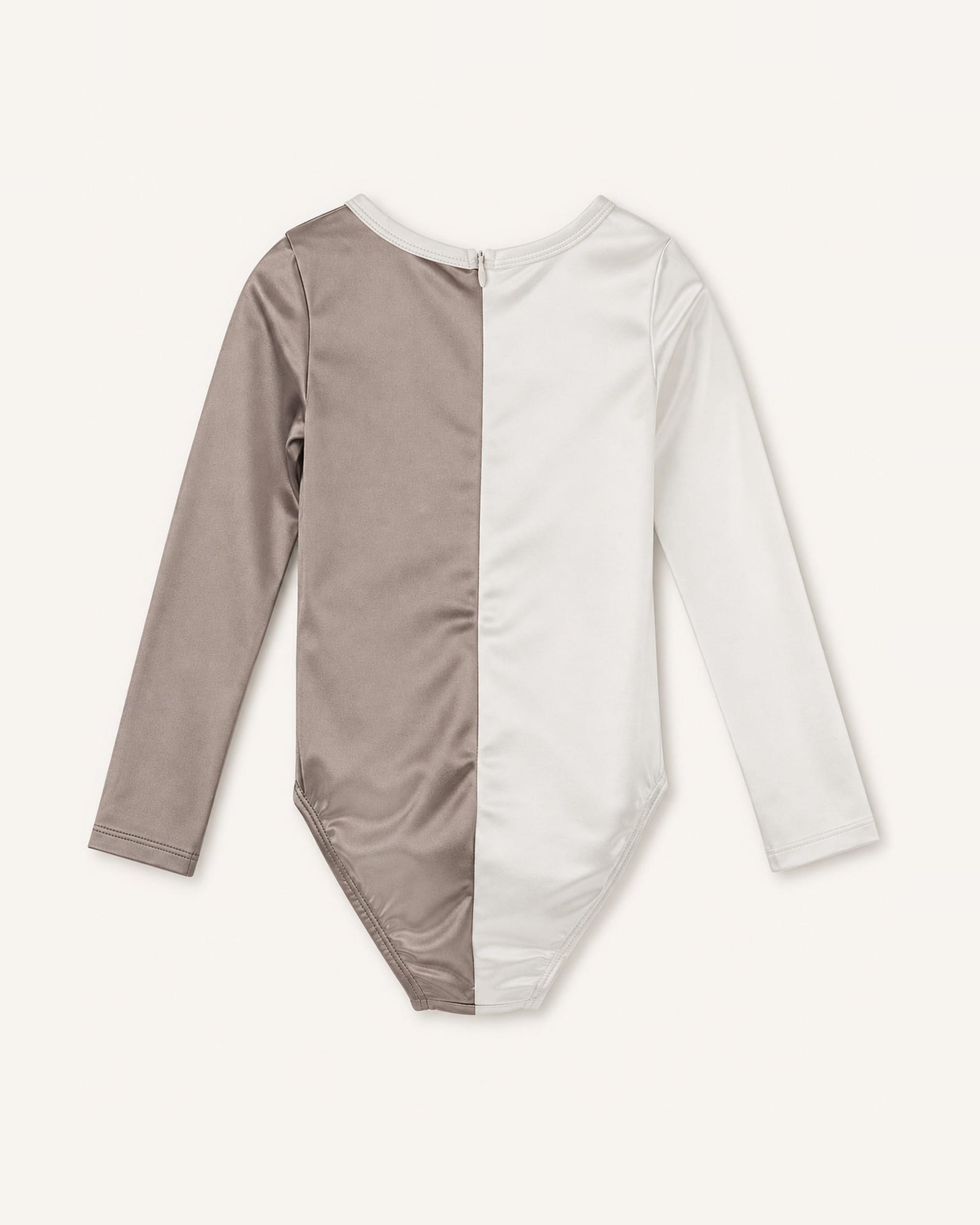 Mi Regalia Leotards Eleanor Gray and Cream Leotard for Girls Grey Leotard for Girls | Neutral Dancewear | Mi Regalia