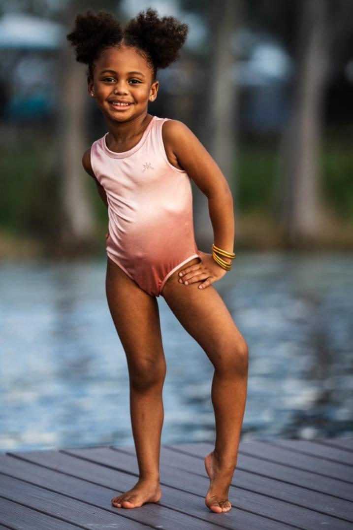 Mi Regalia Leotards Evelyn Pink Long Sleeve Leotard Evelyn Leotard Pink for Little Dancers | MI REGALIA Kidswear