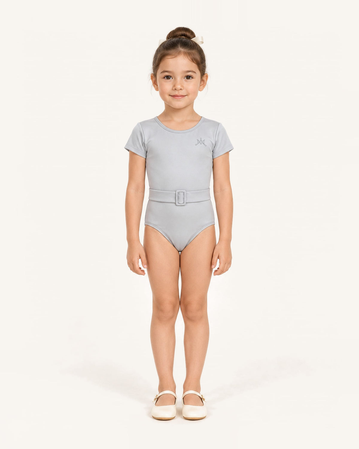Mi Regalia Leotards Louise Silver Metallic Leotard for Girls Silver Metallic Leotard for Girls | Dance & Gym | Mi Regalia