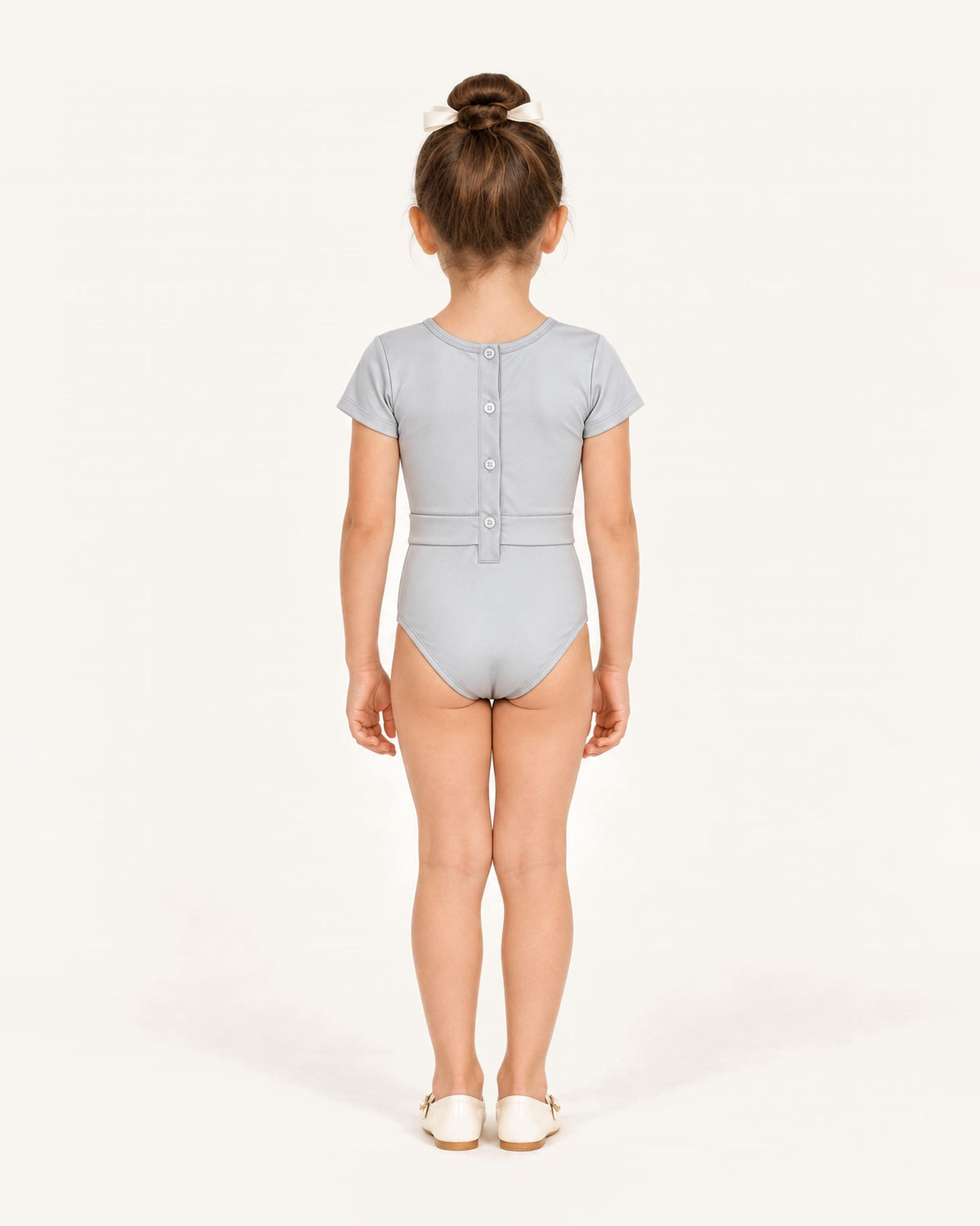Mi Regalia Leotards Louise Silver Metallic Leotard for Girls Silver Metallic Leotard for Girls | Dance & Gym | Mi Regalia