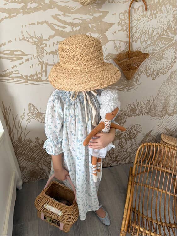 Mi Regalia Loungewear Lily Blue Cotton Loungewear Dress – Luxury Kids Lounge Dress with White Floral Print Lily Blue Cotton Loungewear Dress | Luxury Kids Floral Lounge Dress