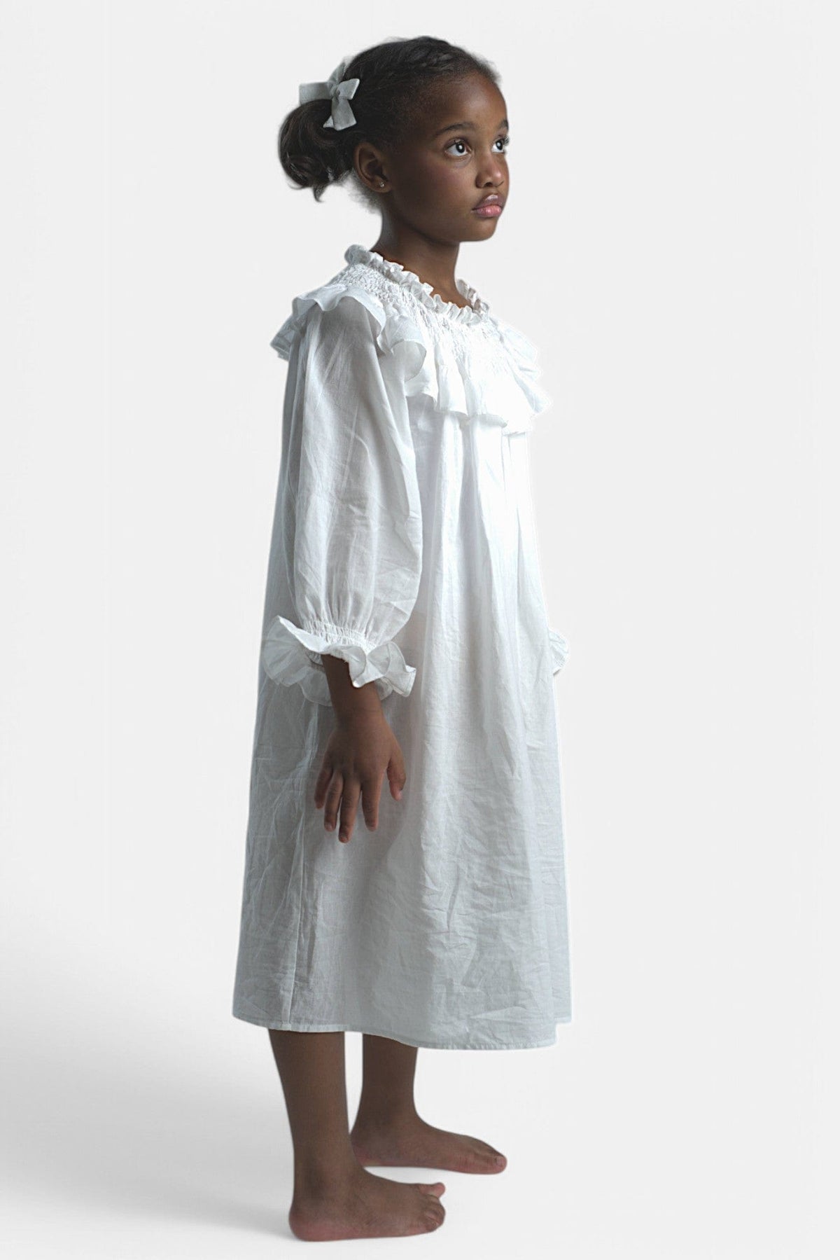 Mi Regalia Nightgowns Betty Pure White Cotton Nightgown Betty Nightgown White: Cozy Kids Nightwear | MI REGALIA