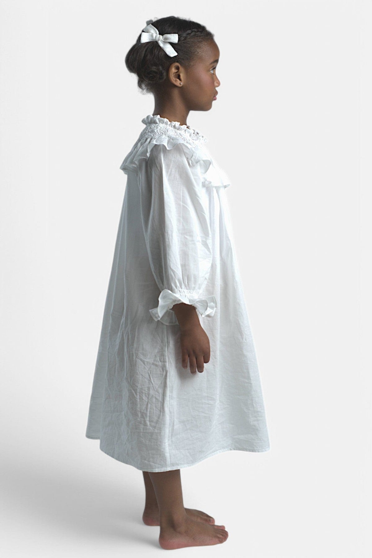 Mi Regalia Nightgowns Betty Pure White Cotton Nightgown Betty Nightgown White: Cozy Kids Nightwear | MI REGALIA