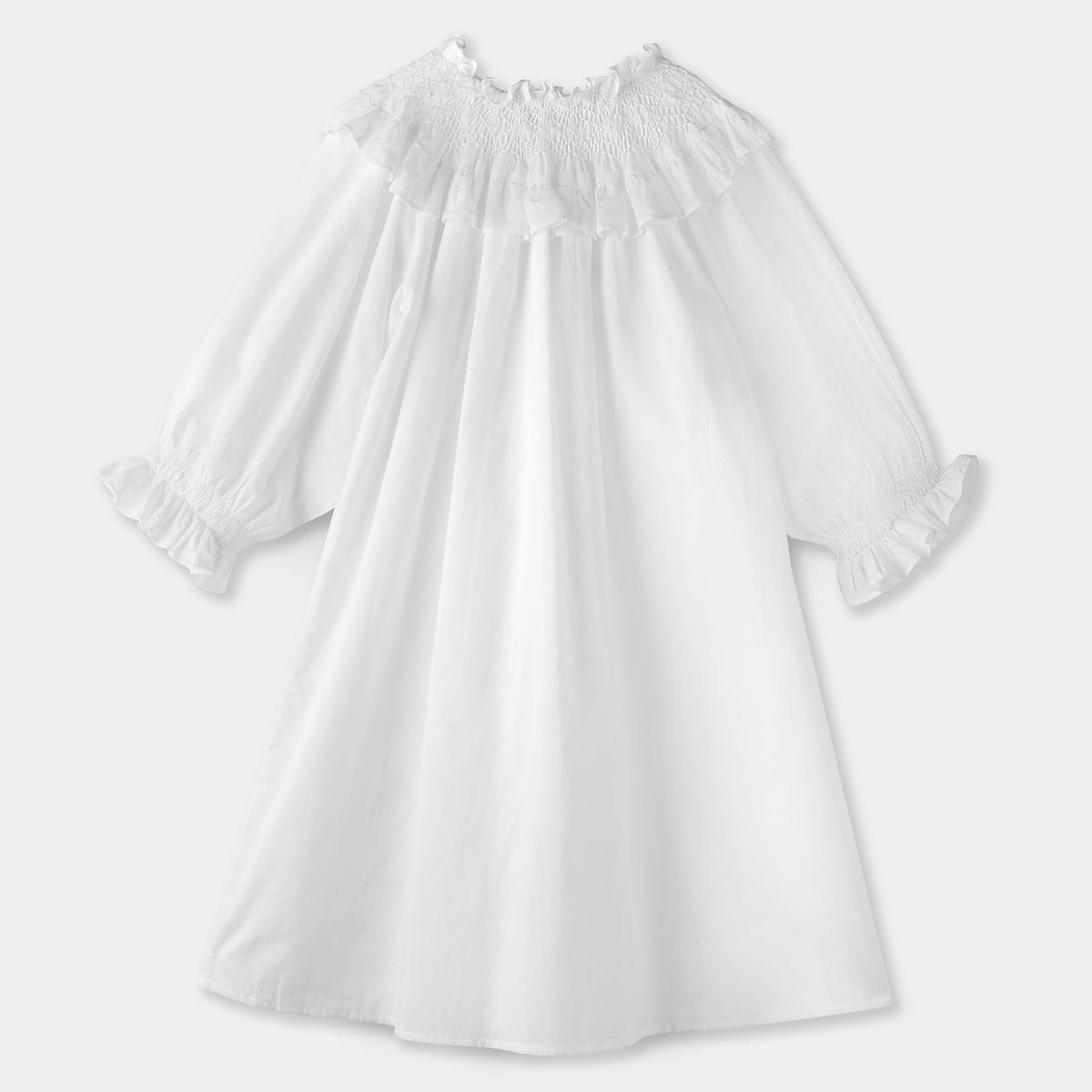 MI REGALIA | Betty Cotton Loungewear Dress | Luxury Kids Cotton Lounge Dress 2T / White MI REGALIA | Betty Cotton Loungewear Dress | Luxury Kids Cotton Lounge Dress 2T / White