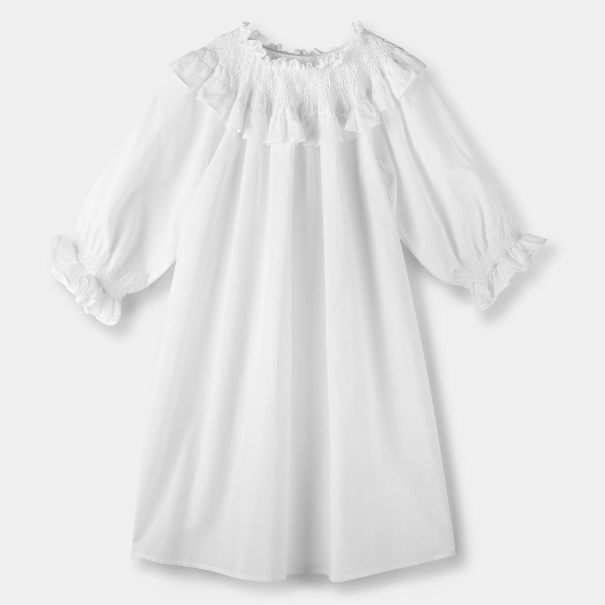 Mi Regalia | Betty Cotton Loungewear Dress | Luxury Kids Cotton Lounge Dress 2T / White Mi Regalia | Betty Cotton Loungewear Dress | Luxury Kids Cotton Lounge Dress 2T / White