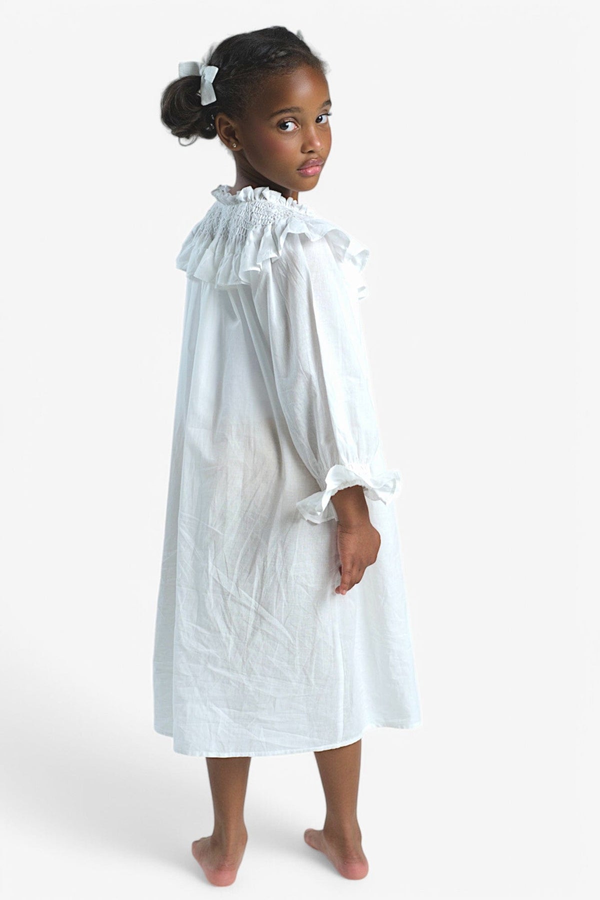 Mi Regalia Nightgowns Betty Pure White Cotton Nightgown Betty Nightgown White: Cozy Kids Nightwear | MI REGALIA