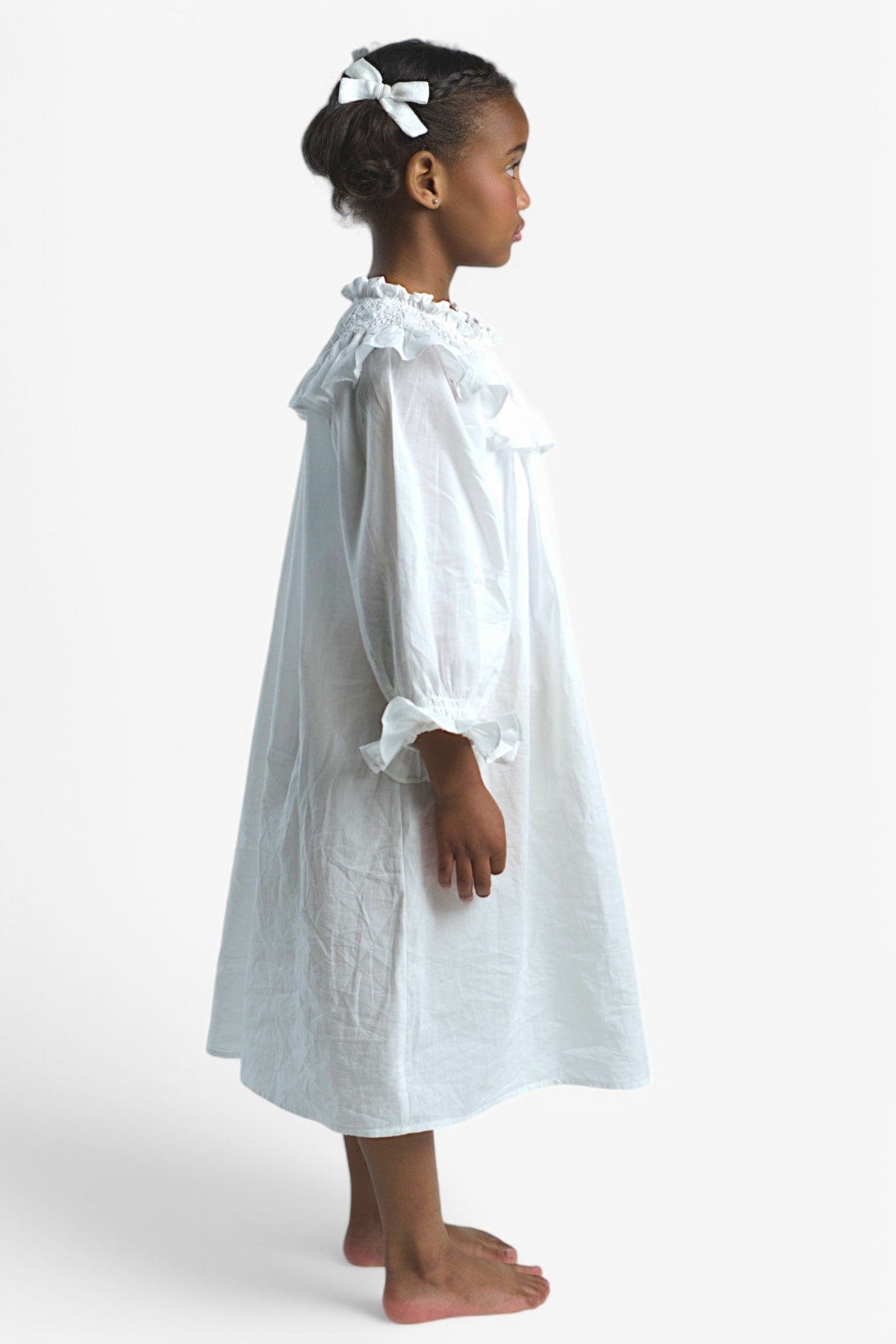 Mi Regalia Nightgowns Betty Pure White Cotton Nightgown Betty Nightgown White: Cozy Kids Nightwear | MI REGALIA