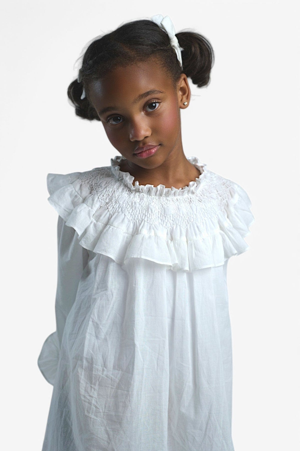 Mi Regalia Nightgowns Betty Pure White Cotton Nightgown Betty Nightgown White: Cozy Kids Nightwear | MI REGALIA