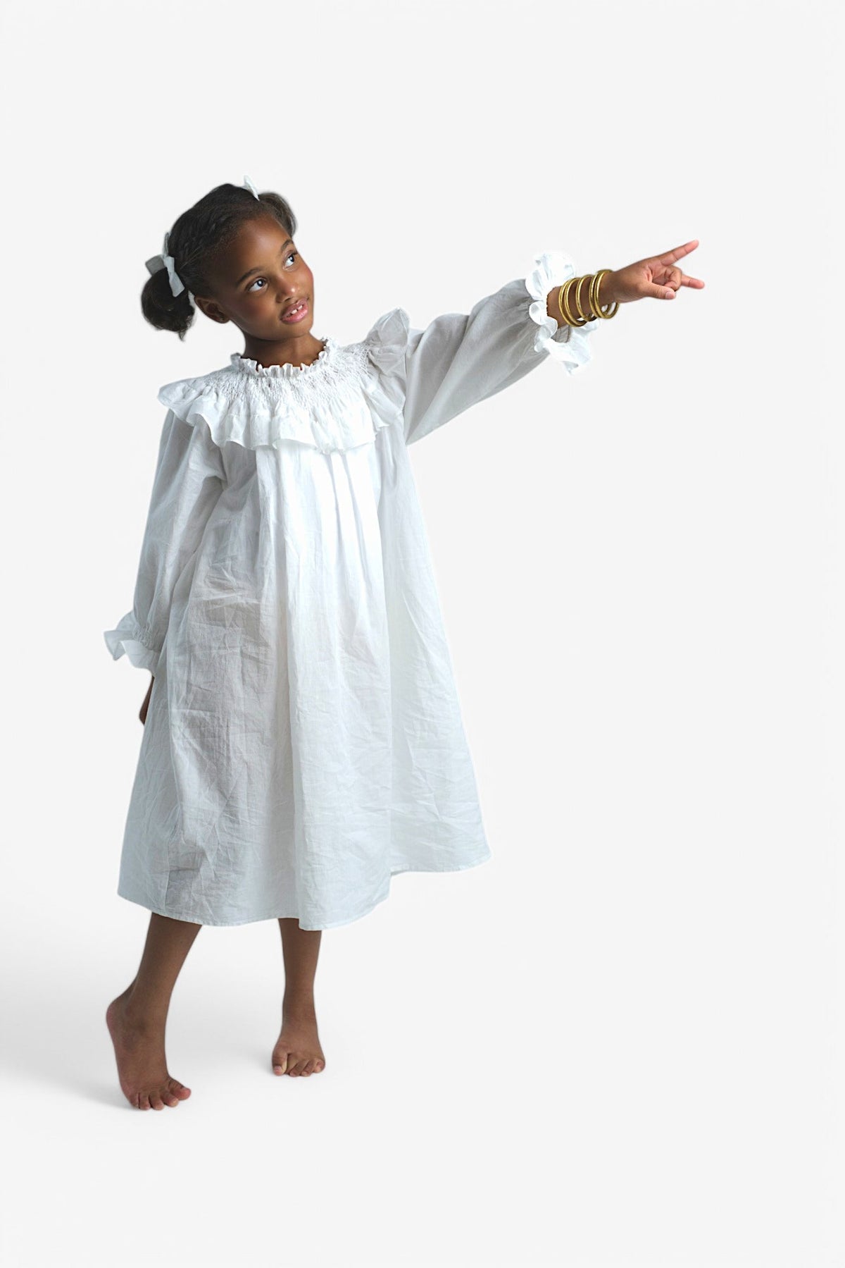 Mi Regalia Nightgowns Betty Pure White Cotton Nightgown Betty Nightgown White: Cozy Kids Nightwear | MI REGALIA
