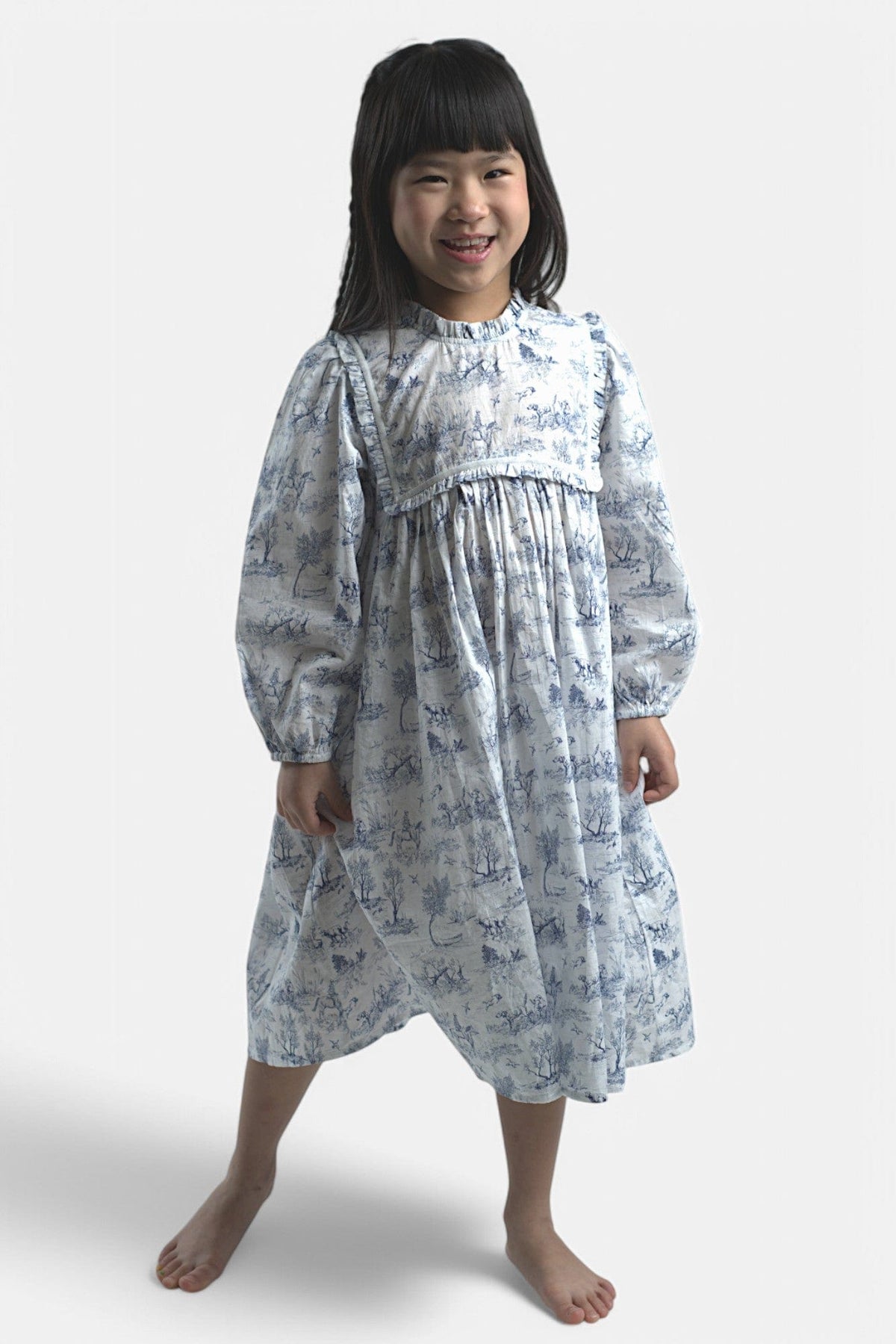 Mi Regalia Nightgowns Ethel Blue &amp; White Print Nightgown Ethel Blue &amp; White Print Nightgown