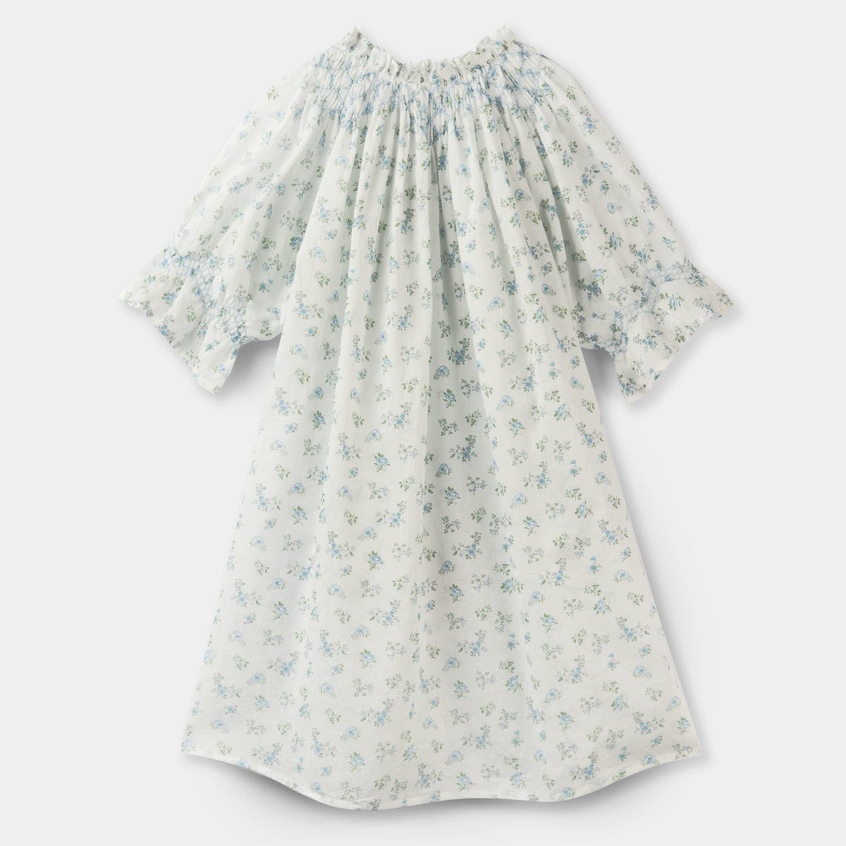 Mi Regalia Nightgowns Lily White Floral Cotton Nightgown Charming Lily Blue Nightgown White Floral | MI REGALIA