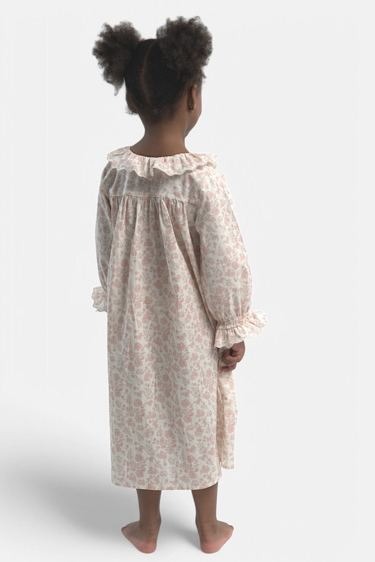 Mi Regalia Nightgowns Rose Blush &amp; Cream Cotton Nightgown Rose Girls Nightgown Blush &amp; Cream for Kids | Mi Regalia