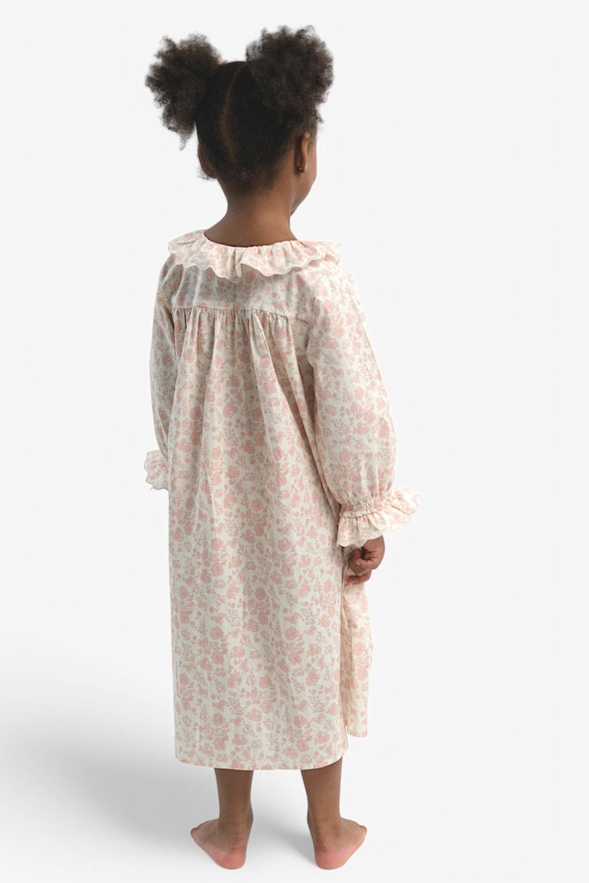 Mi Regalia Nightgowns Rose Blush &amp; Cream Cotton Nightgown Rose Girls Nightgown Blush &amp; Cream for Kids | Mi Regalia