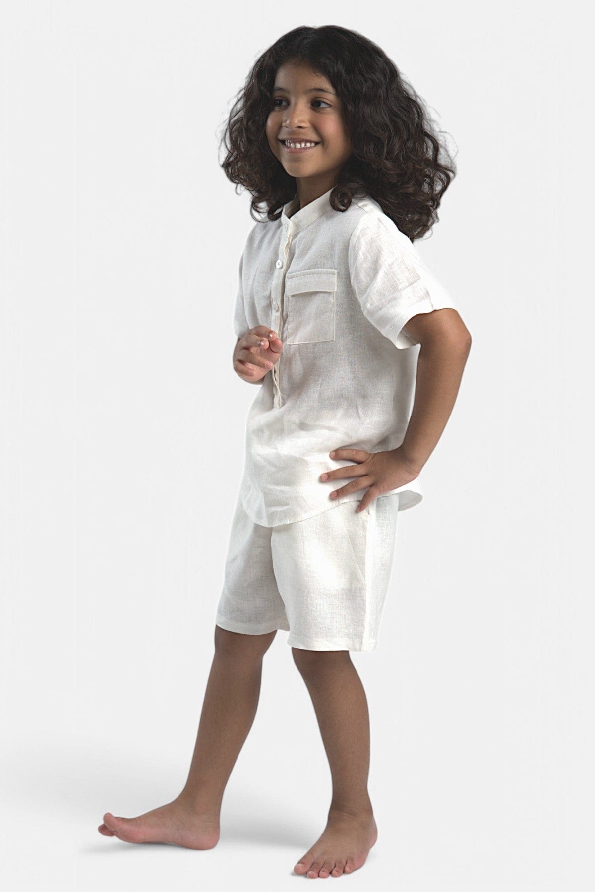 Mi Regalia Pajamas Dewey Cream Ultra-Soft Linen Pajama Set Dewey Kids Pajamas Cream - Cozy Linen Kids Sleepwear | MI REGALIA