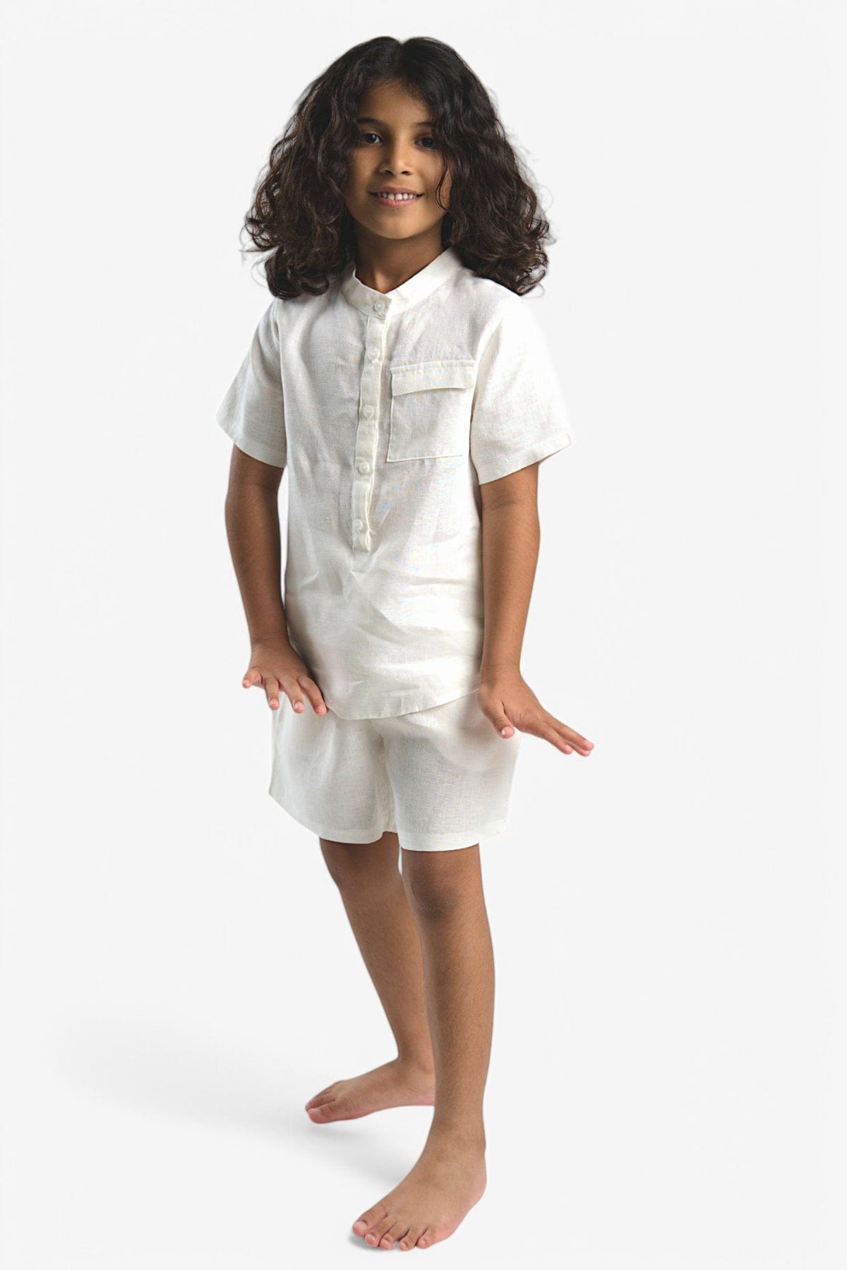 Mi Regalia Pajamas Dewey Cream Ultra-Soft Linen Pajama Set Dewey Kids Pajamas Cream - Cozy Linen Kids Sleepwear | MI REGALIA