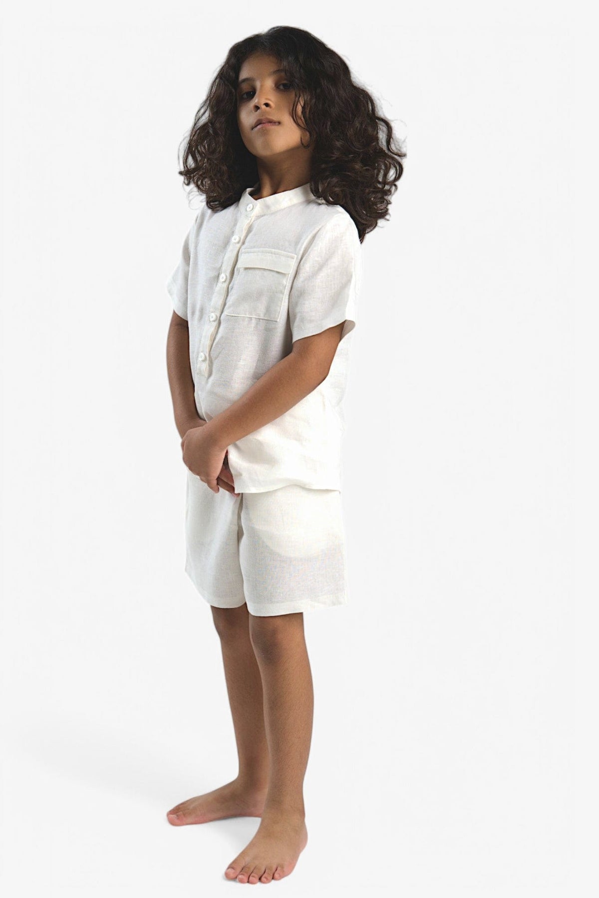 Mi Regalia Pajamas Dewey Cream Ultra-Soft Linen Pajama Set Dewey Kids Pajamas Cream - Cozy Linen Kids Sleepwear | MI REGALIA