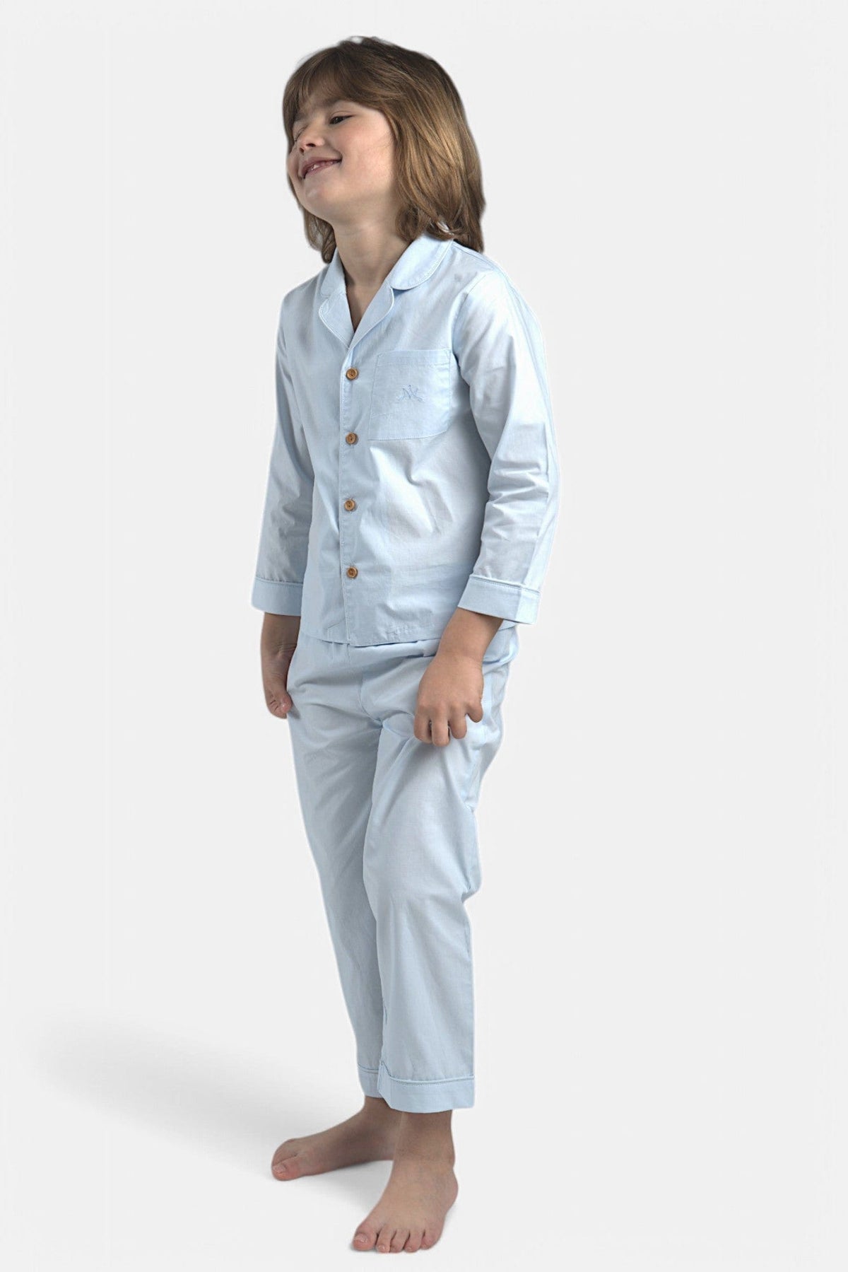 Mi Regalia Pajamas Isa Blue Cotton Pajama Set Isa Kids Pajamas Blue – Comfy Powder Cotton Set | MI REGALIA
