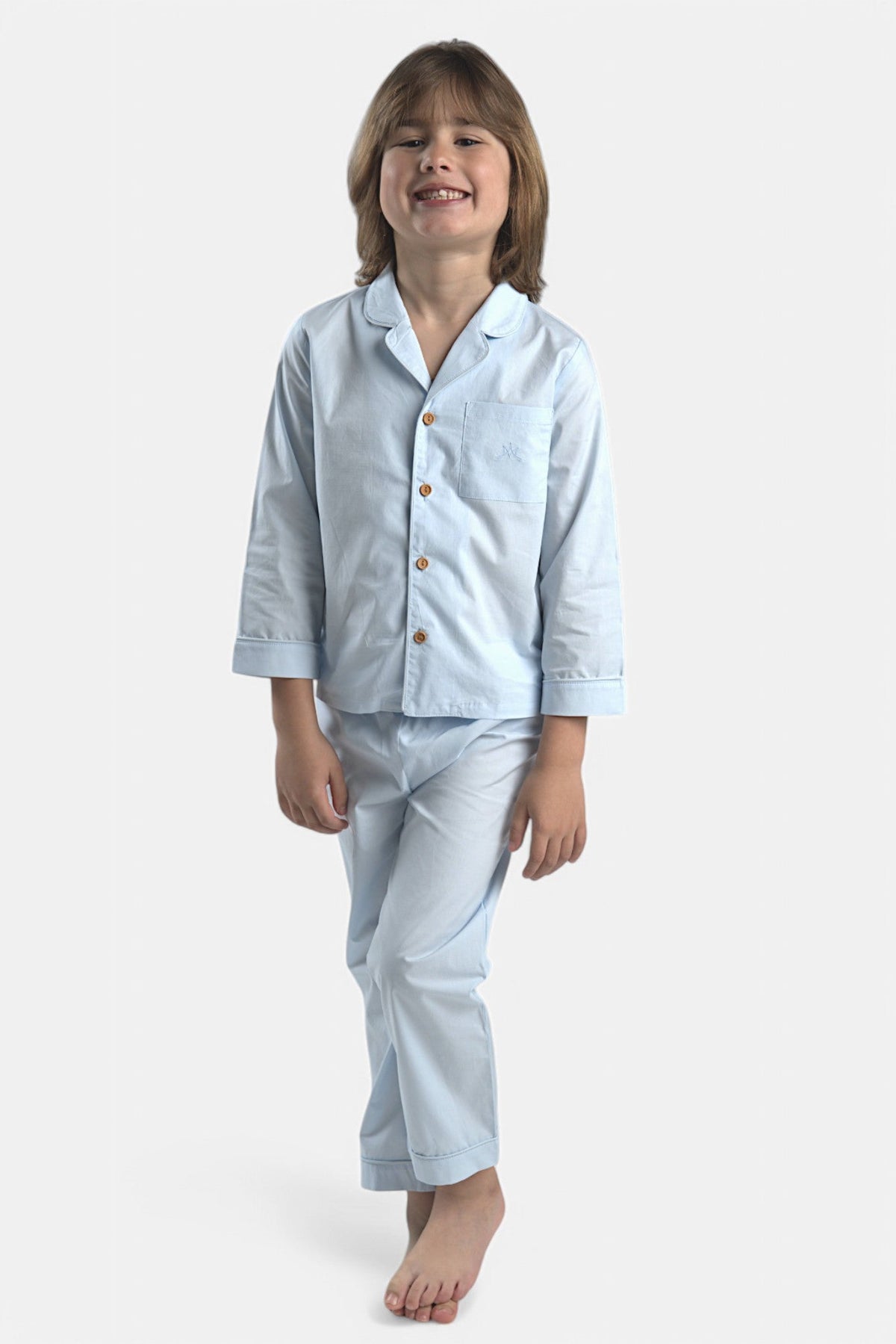 Mi Regalia Pajamas Isa Blue Cotton Pajama Set Isa Kids Pajamas Blue – Comfy Powder Cotton Set | MI REGALIA