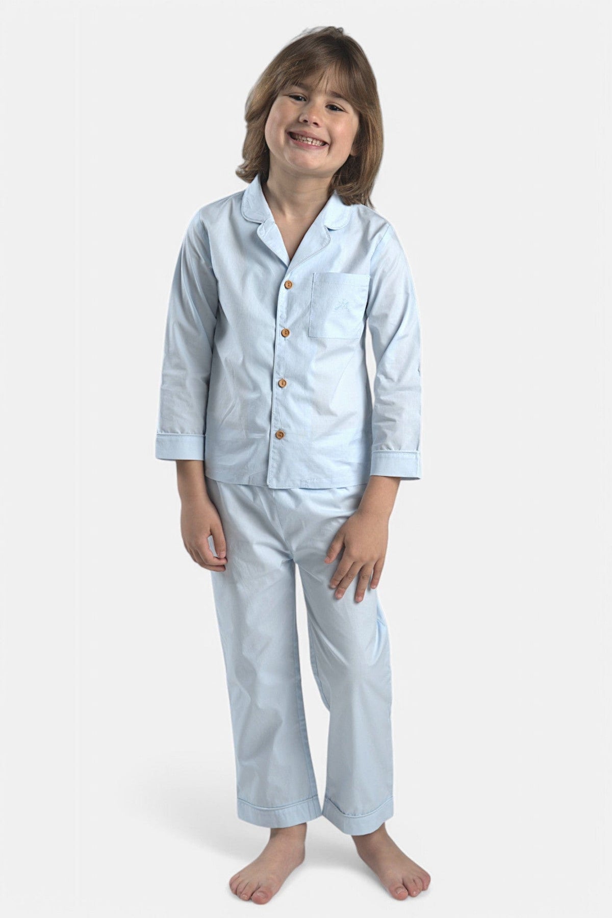 Mi Regalia Pajamas Isa Blue Cotton Pajama Set Isa Kids Pajamas Blue – Comfy Powder Cotton Set | MI REGALIA